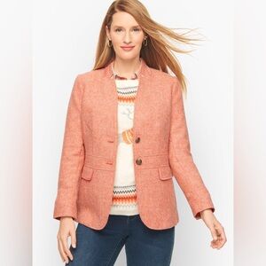 NWT Talbots CLASSIC SHETLAND BLAZER - BICOLOR HERRINGBONE Size 8